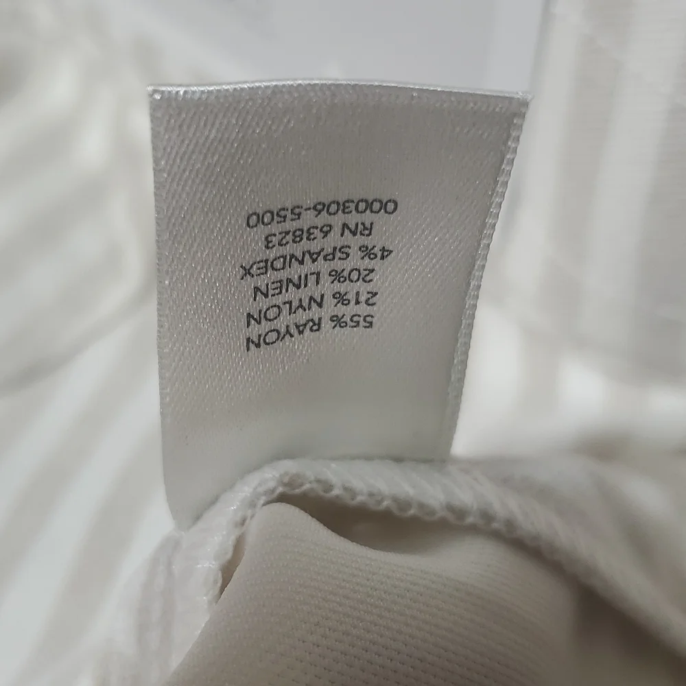 Christopher & Banks Beige and Cream Vertical Stripe Pull On Ankle Pant NWT - Picture 3 of 5